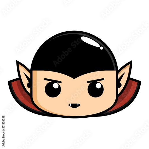 Adorable and cute dracula mascot. Vector illustration.
