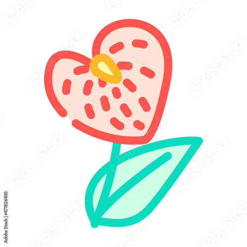anthurium flower color icon vector. anthurium flower sign. isolated symbol illustration
