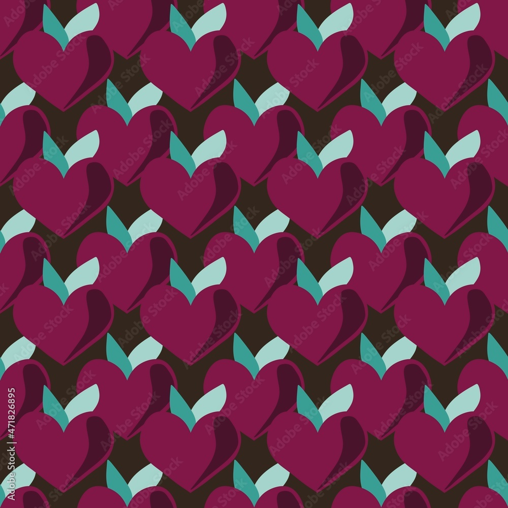 Seamless valentines pattern with peach hearts for postcard and gifts and cards Seamless valentines pattern with peach hearts for postcard and gifts and cards