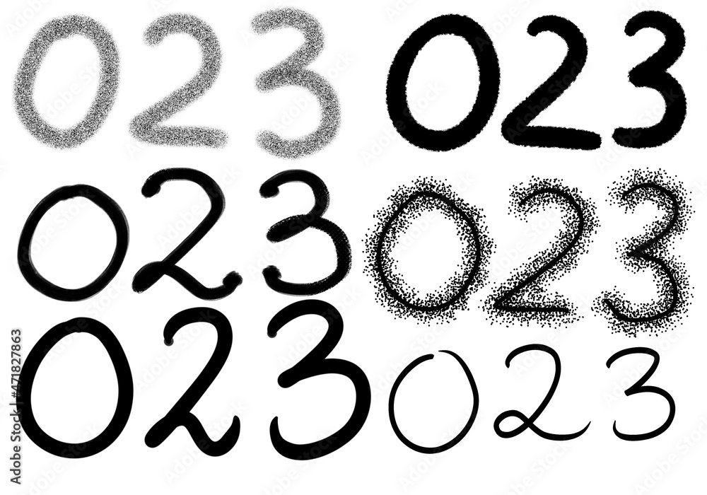 Line art numbers for new year 2022 2023 for postcard and packaging and cards and magazines Line art numbers for new year 2022 2023 for postcard and packaging and cards and magazines