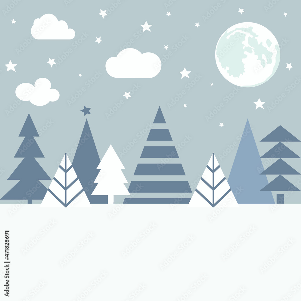 Winter cold pattern. Christmas postcard, greeting card.