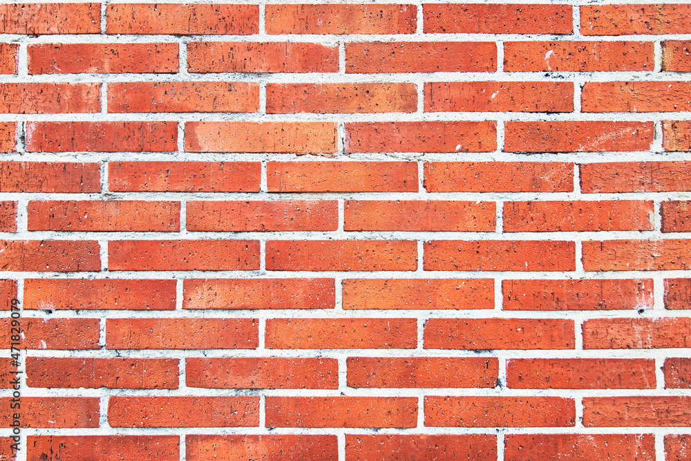 Obraz premium Brick wall texture with cracked tiles and cement. Classic brickwall surface background