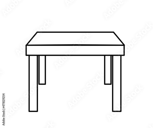 Coffee table on an isolated background. Silhouette. Vector illustration.