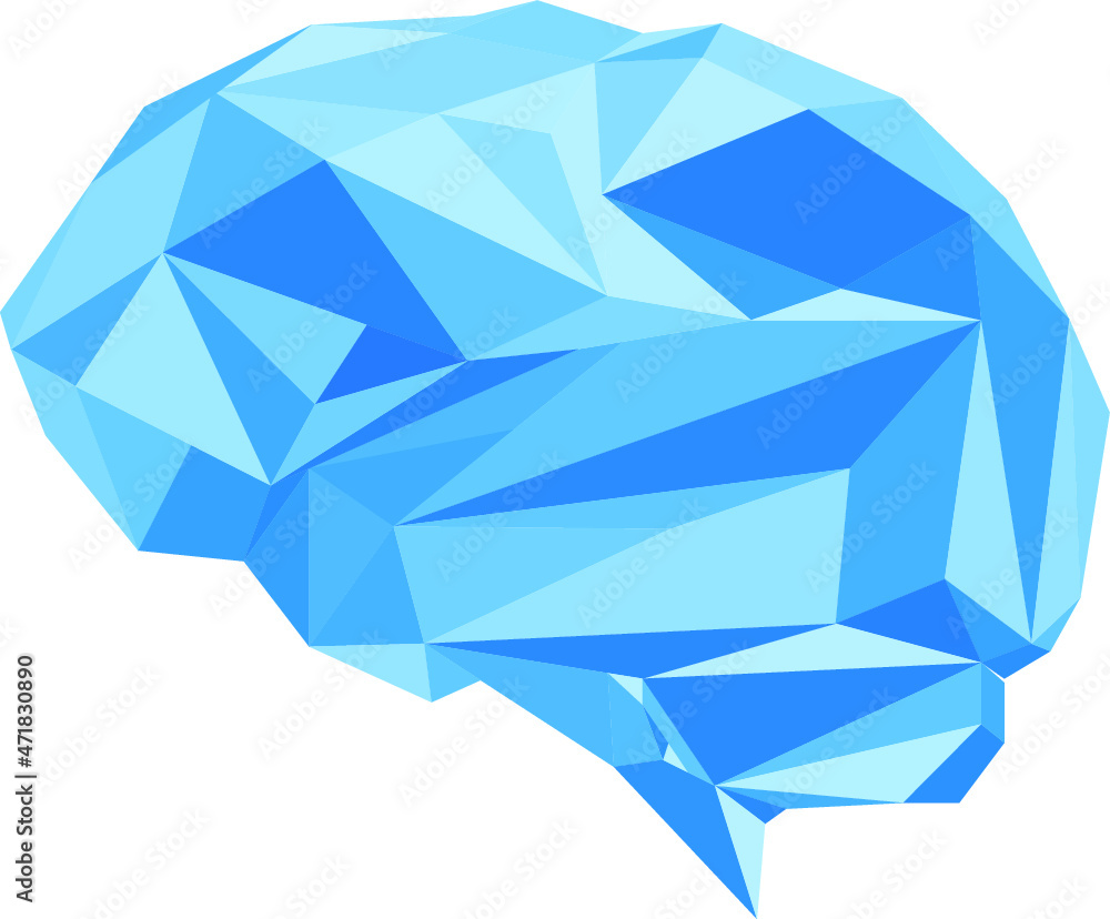 Brain concept, lowpoly illustration Brain concept, lowpoly illustration