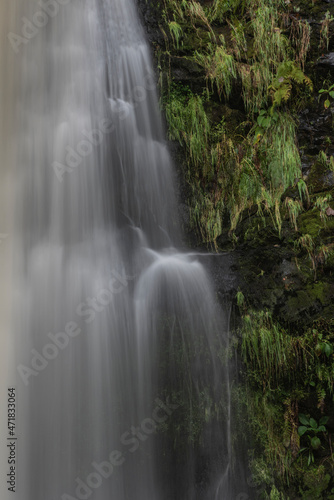 Stunning long exposure landscape early Autumn image of Pistyll Rhaeader waterfall in Wales  the tallest waterfall in UK