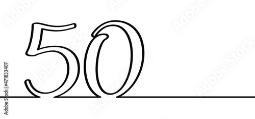 Slogan for 50 years old anniversary, abraham, sarah orwedding  day. Man or woman sign. Celebration card, banner.  Happy Birthday, bday. Congratulations fifty year 50th.