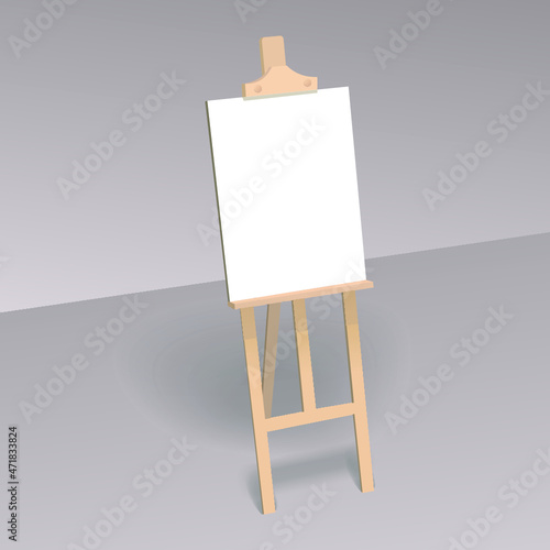 easel with blank canvas