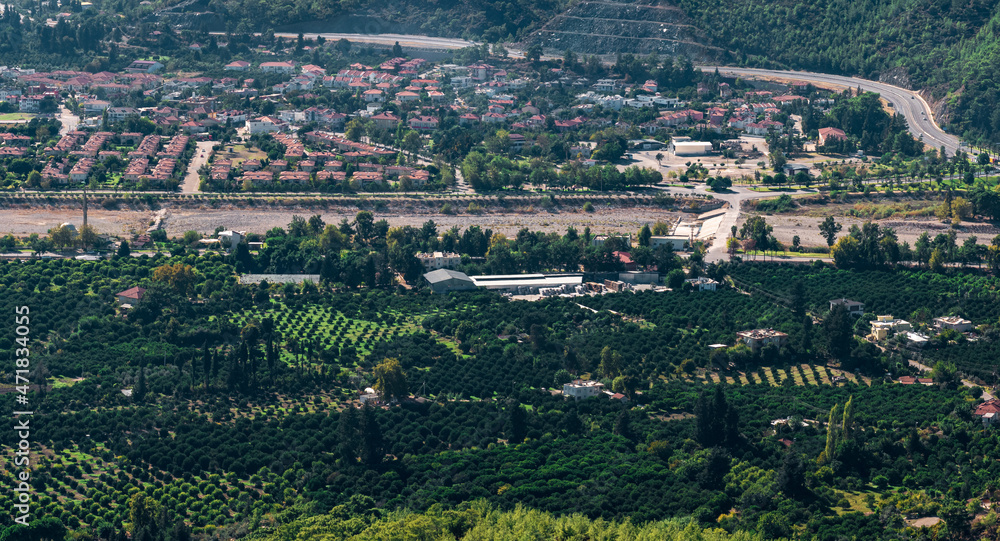top view of the mediterranean agricultural region