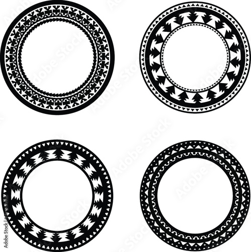 set of round frames with pattern