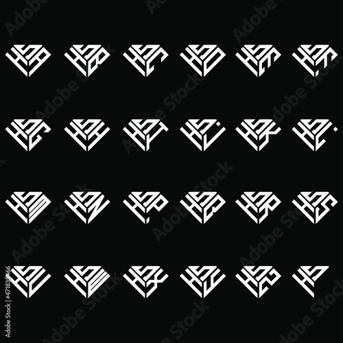 SHA to SHZ letter logo creative design, Multiple triple letter logo design