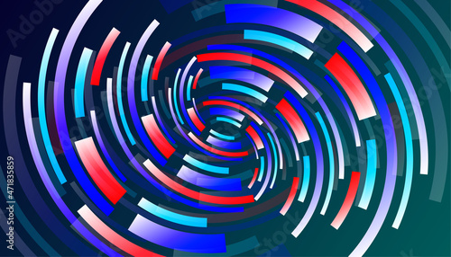 Poster with round pattern. Futuristic digital abstract background