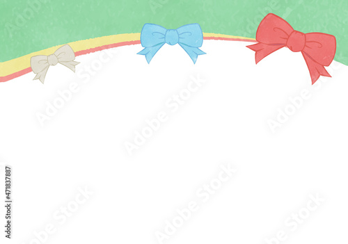 Background illustration with cute ribbon
