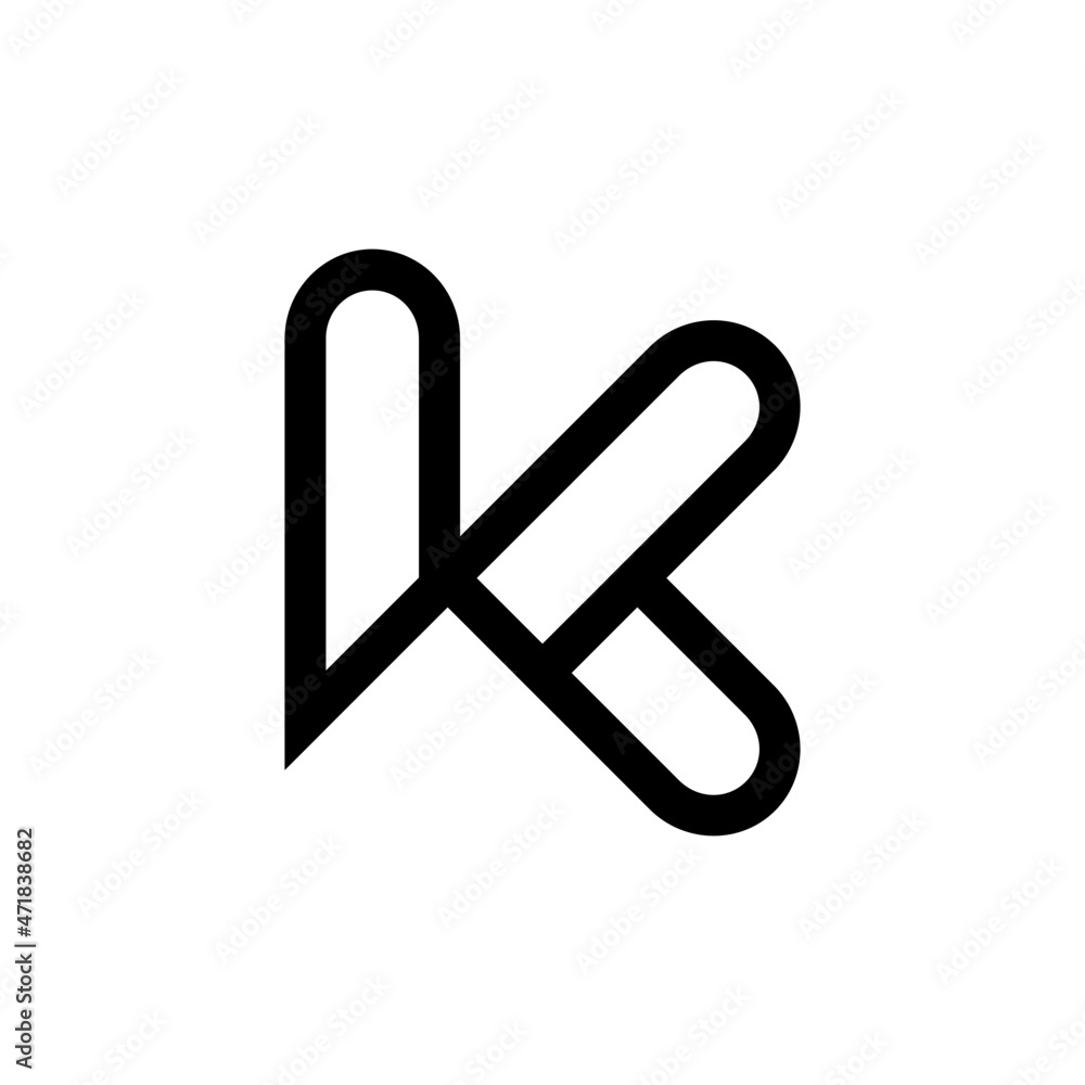 Letter K Line Logo Icon. Abstract Letter K Logo Rounded Line. Simple Logo Design Template Element. Letter K Line Logo Icon. Abstract Letter K Logo Rounded Line. Simple Logo Design Template Element.