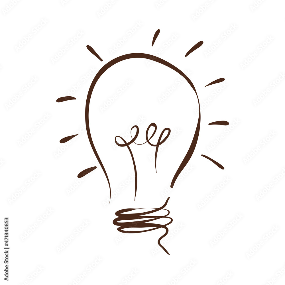 Fototapeta premium bulb light drawn icon