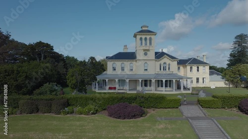 Aerial: Pah homestead art gallery, Auckland, New Zealand photo