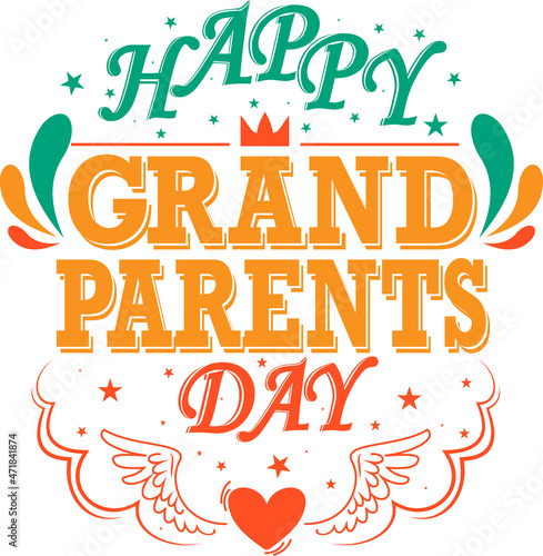 vector greeting card for grandparents day with a caption on a white background 
