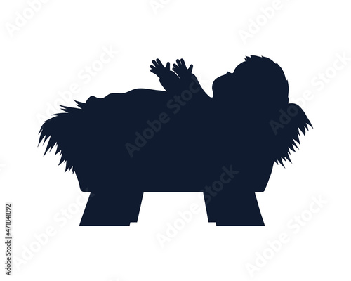 jesus baby silhouette manger