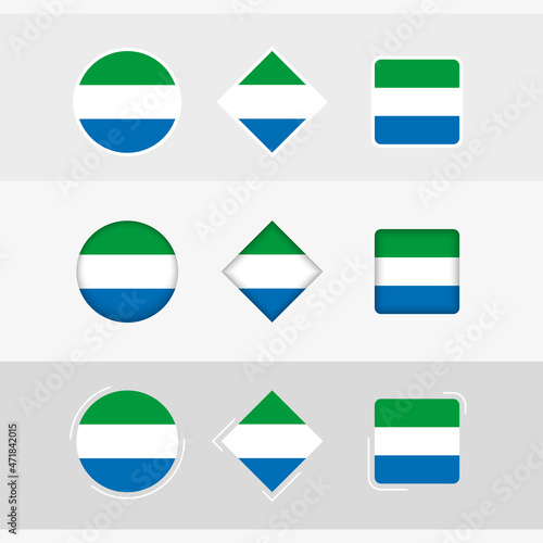 Sierra Leone flag icons set, vector flag of Sierra Leone. Free Download Sierra Leone flag icons set, vector flag of Sierra Leone. - GFXLoad