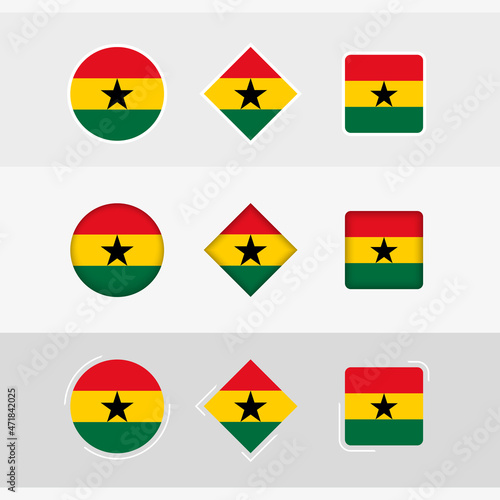 Free Download Ghana flag icons set, vector flag of Ghana. - GFXLoad