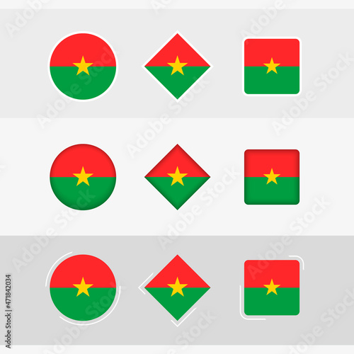 Burkina Faso flag icons set, vector flag of Burkina Faso. Free Download Burkina Faso flag icons set, vector flag of Burkina Faso. - GFXLoad