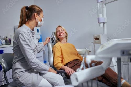 Female patient at dental consultation