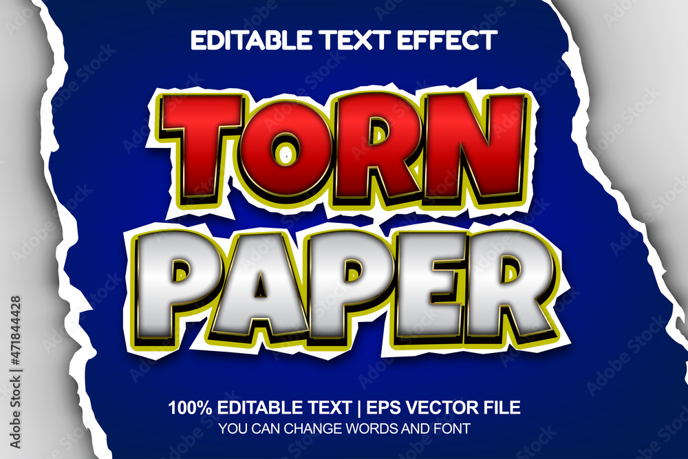 torn paper editable text effect