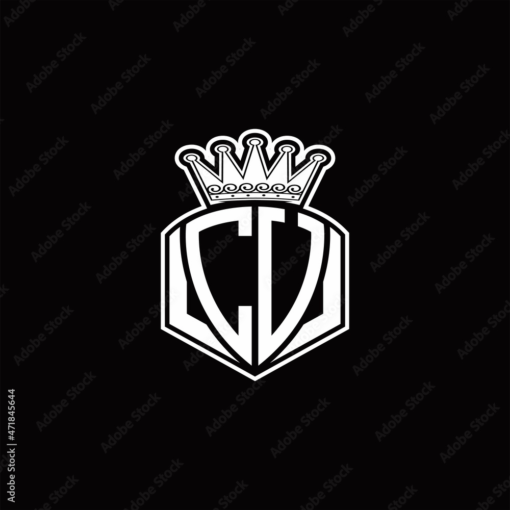 CU Logo monogram with luxury emblem shape and crown design template CU Logo monogram with luxury emblem shape and crown design template