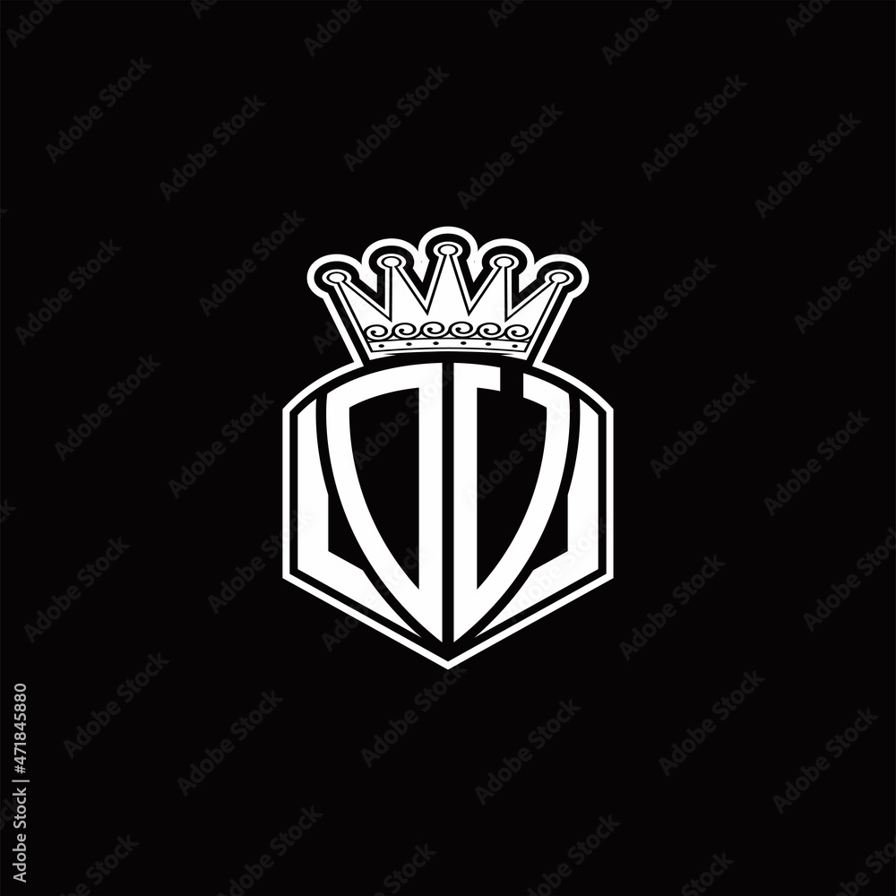 DU Logo monogram with luxury emblem shape and crown design template DU Logo monogram with luxury emblem shape and crown design template
