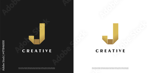 Letter J logo icon abstract design template elements	