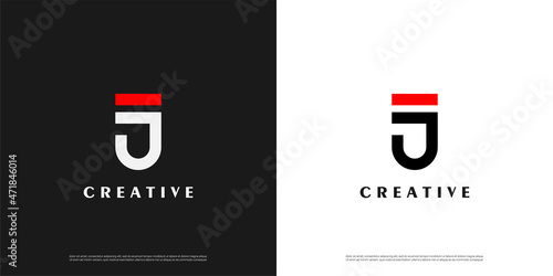 Letter J logo icon line design template elements 