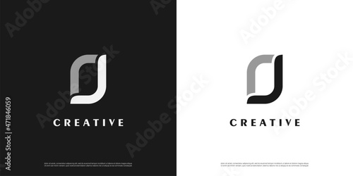 Letter J logo icon abstract design template elements	