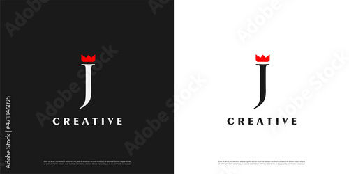 Letter J logo icon crown design template elements	