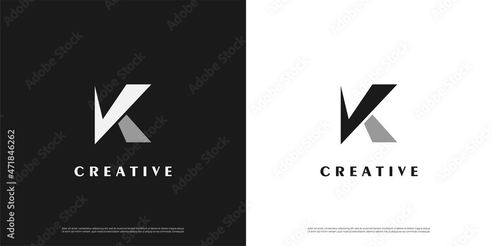 Letter K logo icon abstract arrow design template elements	