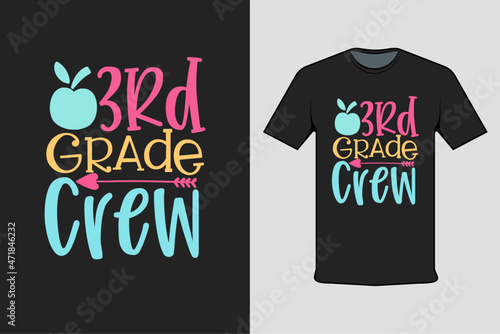3rd Grade Crew Modern Black T-shirt Design