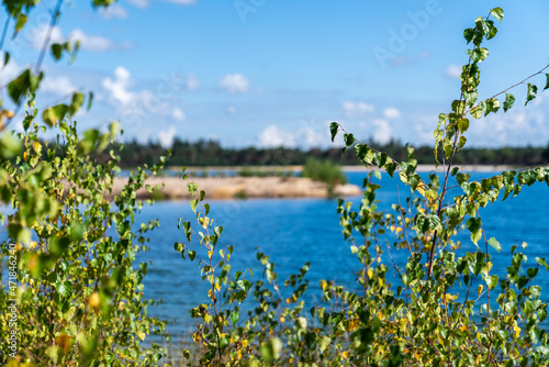 Beautiful blue and clear water lake in The Netherlands, Milheeze