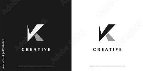 Letter K logo icon abstract arrow design template elements	