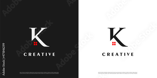 Letter K logo icon real estate design template elements 