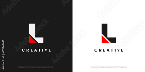 Letter L logo icon red arrow design template elements	
