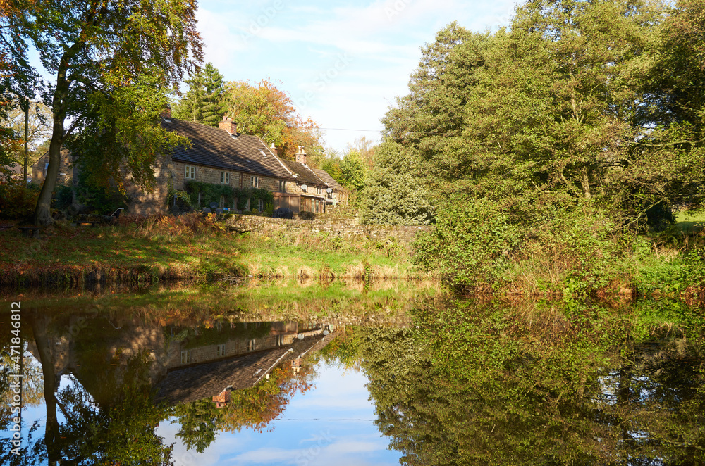 Small lake in autumn scenery