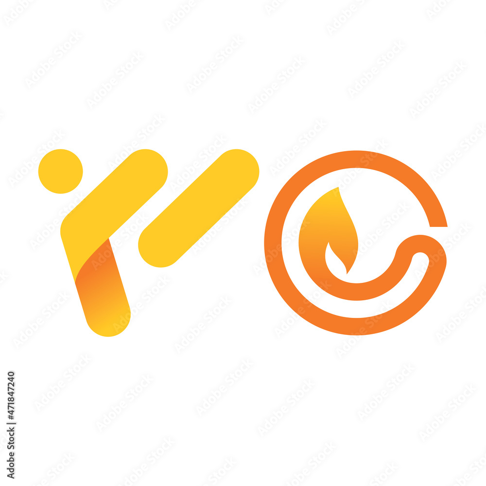logo initials F C fire icon vector Stock Vector | Adobe Stock
