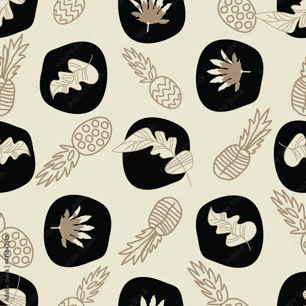 seamless pattern with pineapples