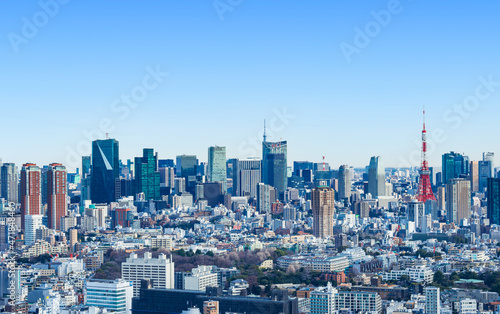 東京 青空と都市風景