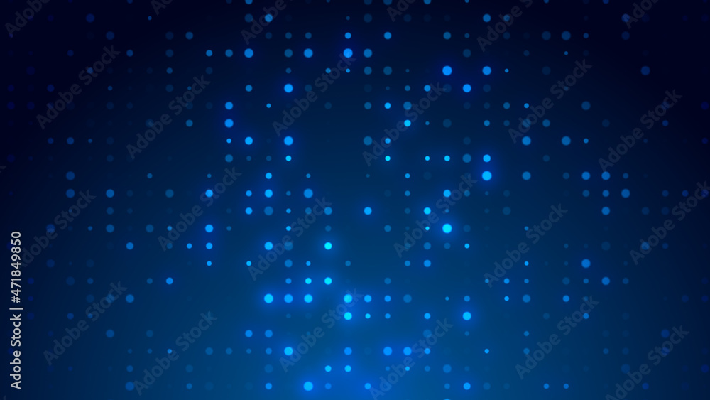 Abstract dot white blue pattern gradient texture technology background.