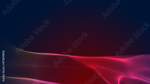 Abstract dot red purple wave gradient texture technology background.