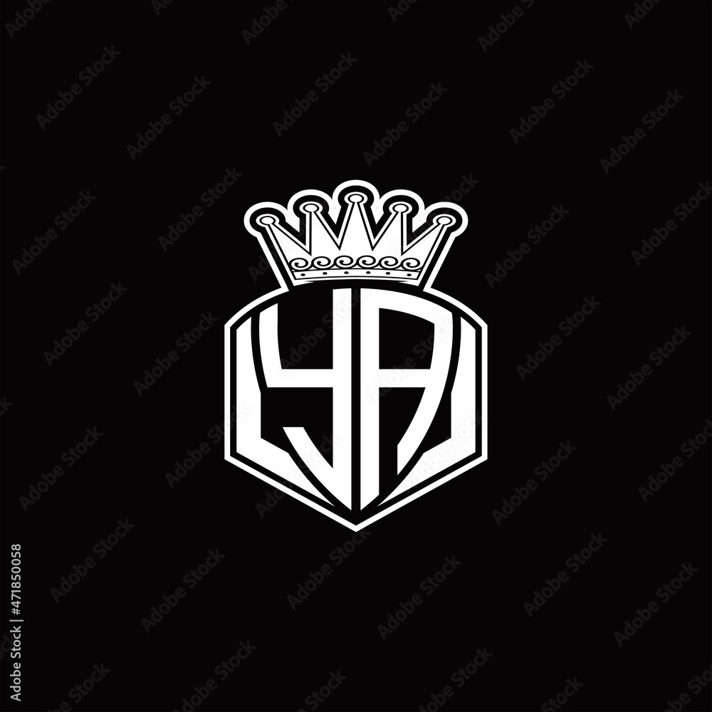 YA Logo monogram with luxury emblem shape and crown design template ...