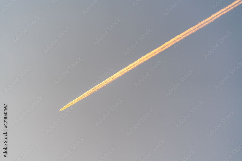 Sky with a line from an airplane Sky with a line from an airplane