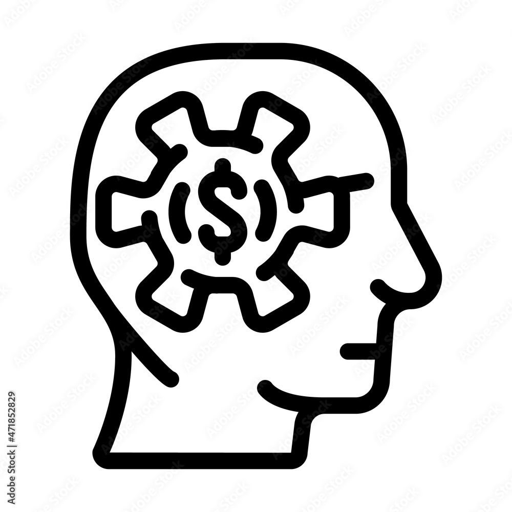 business processes in head line icon vector. business processes in head sign. isolated contour symbol black illustration business processes in head line icon vector. business processes in head sign. isolated contour symbol black illustration