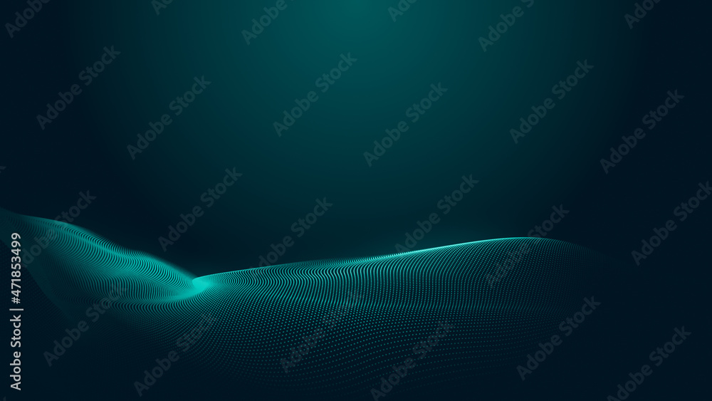 Abstract dot blue green gradient texture technology background.