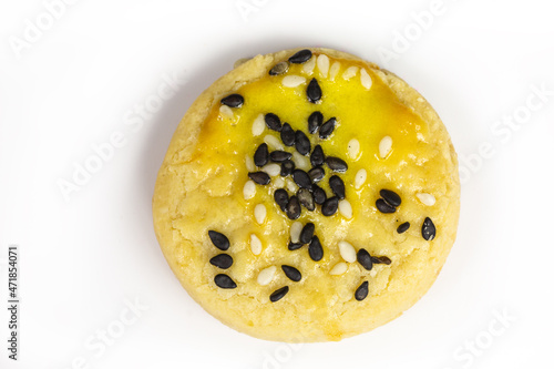 homemade black and white sesame shortbread biscuit