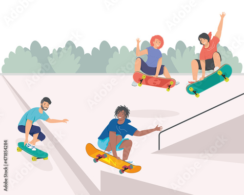 four skaters players characters